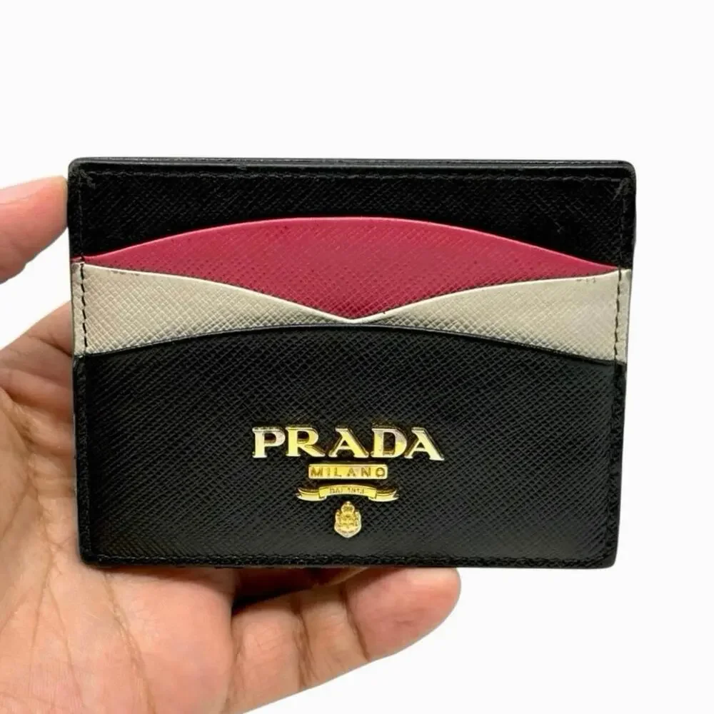 Prada Multicolor Saffiano Cardholder Wallet